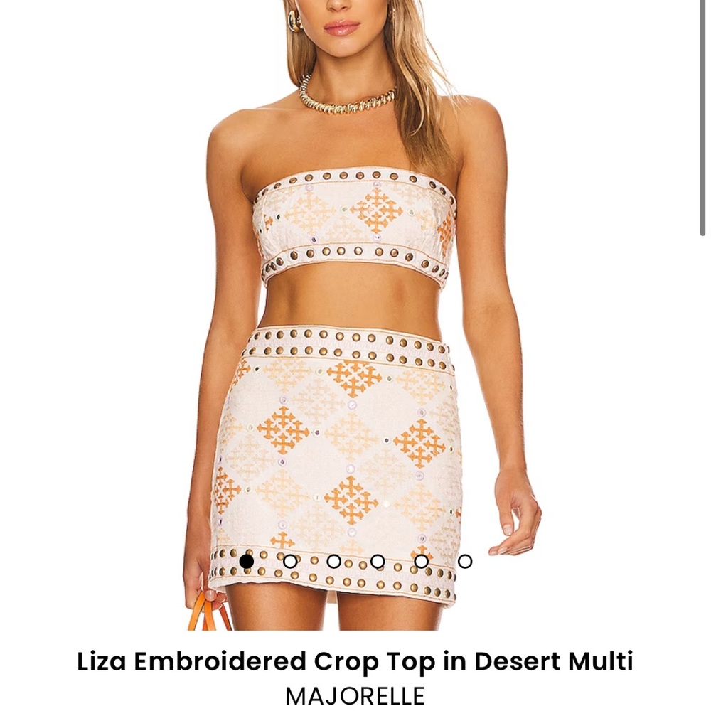 Majorelle Liza Embroidered Mini Skirt in Desert Multi